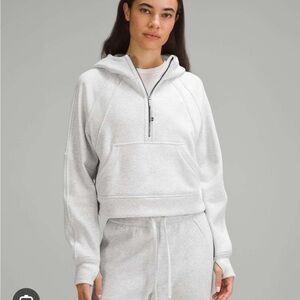 Lululemon Scuba Oversized Half Zip Hoodie PLUSH XS/S Heathered Alpine White
